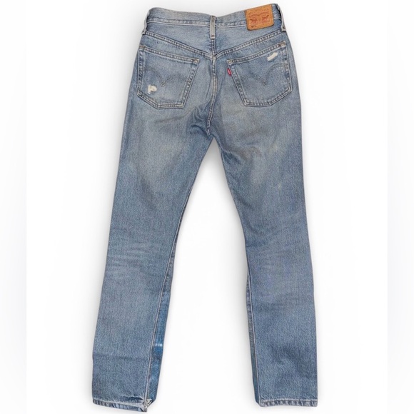 Levi's 501 x Revolve Distressed High Rise Jeans in Blue Jean Size 26 GUC - Picture 2 of 9